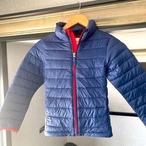 Amazon essentials kids jacket, blue, size 6-7